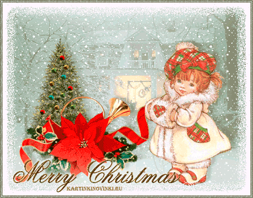 красивые Анимационные открытки Merry Christmas