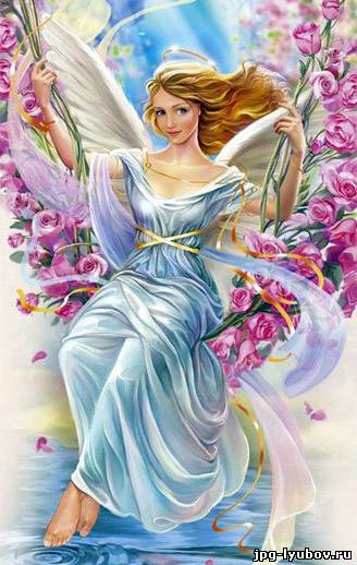 Девушка ангел качается на качелях из цветов и лоз